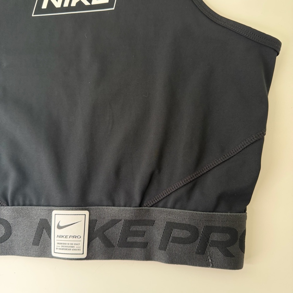 Nike Pro Dri-FIT black Graphic Crop Tank women’s size M - Picture 5 of 10
